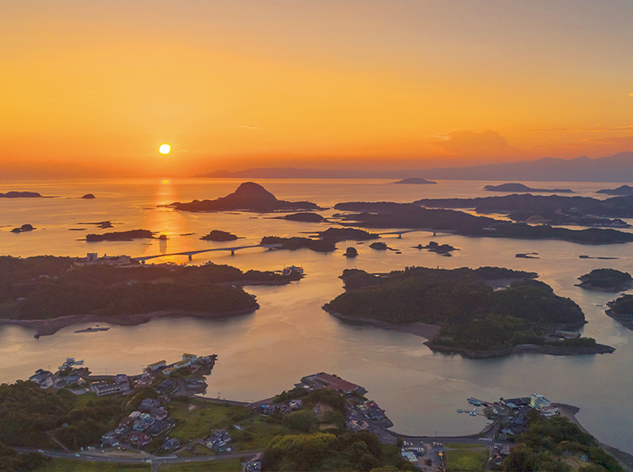 高舞登山の夕陽